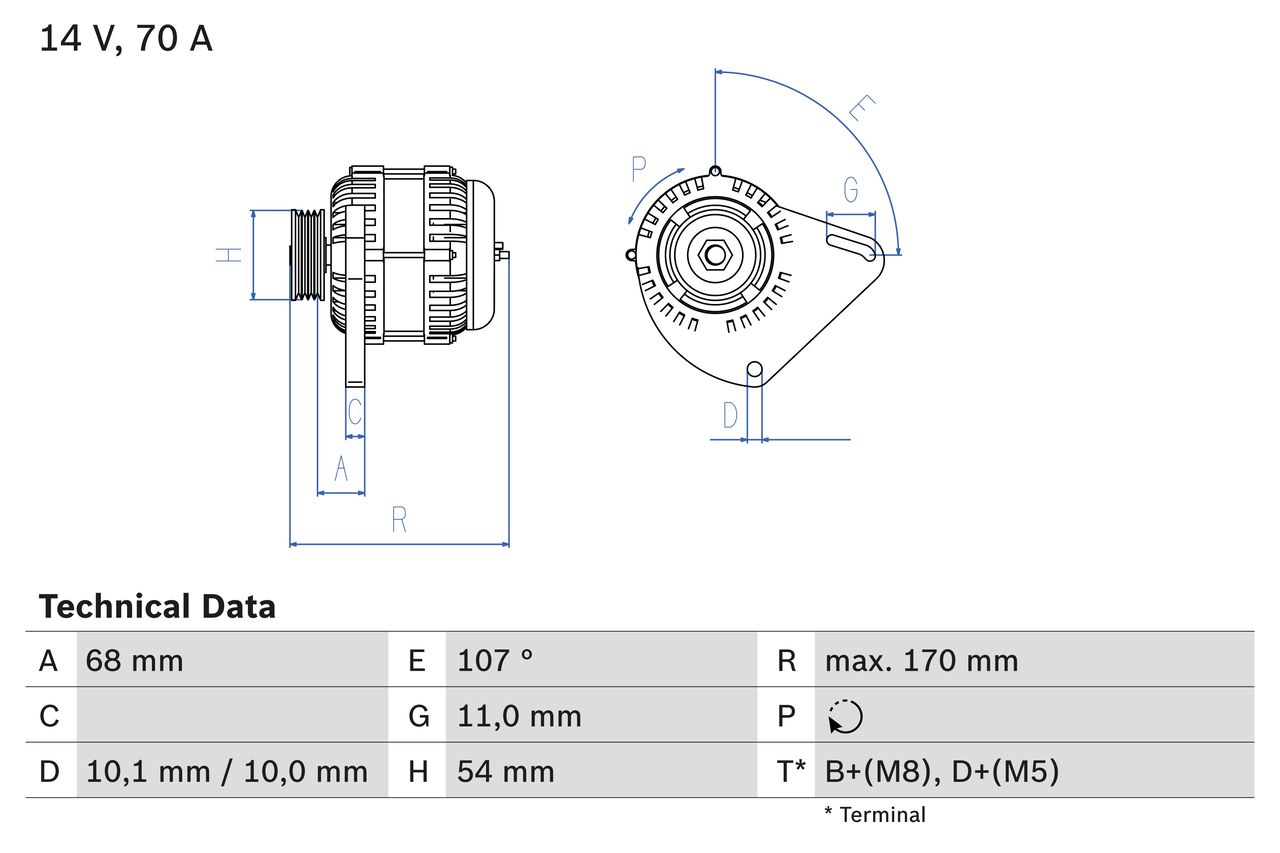 BOSCH Generator 0986080560 for FORD FIAT LANCIA