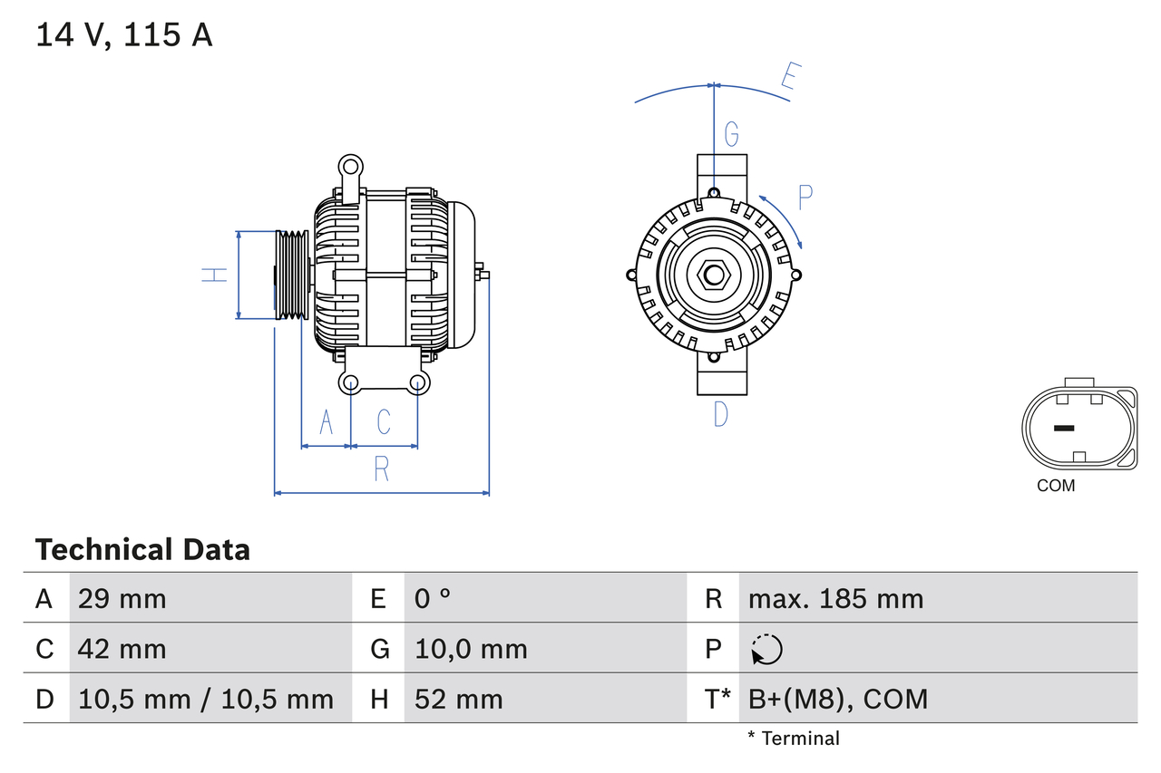BOSCH Generator 0986081040 for MERCEDES-BENZ