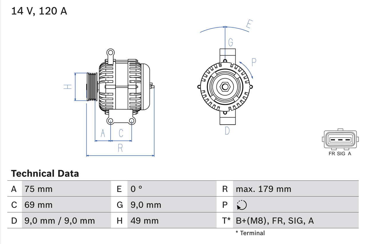 BOSCH Generator 0986081700 for FORD VOLVO