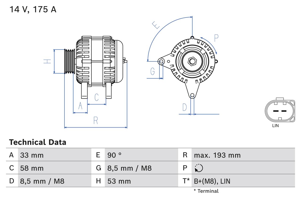 BOSCH Generator 0986081850 for MERCEDES-BENZ