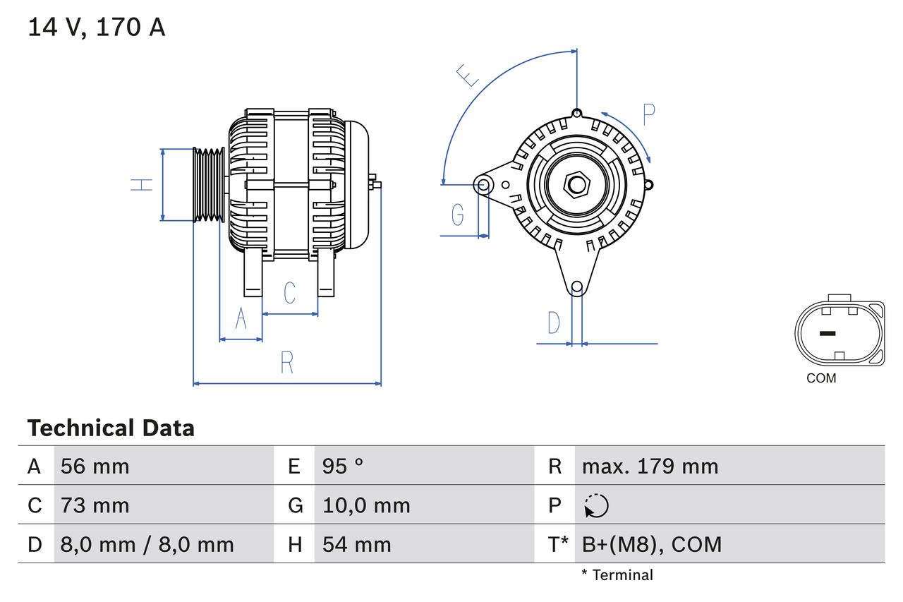 BOSCH Generator 0986083470 for BMW