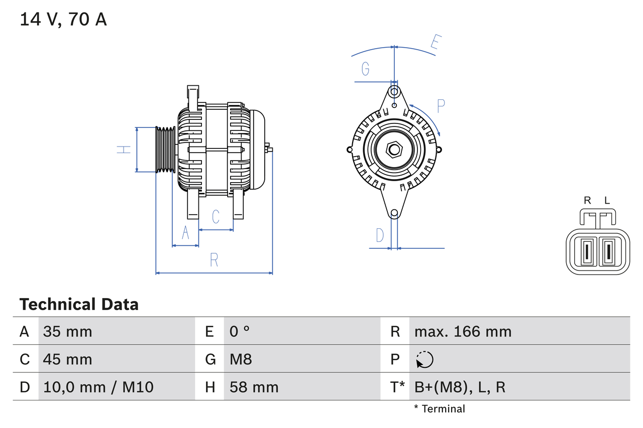 BOSCH Generator 0986083930 for KIA