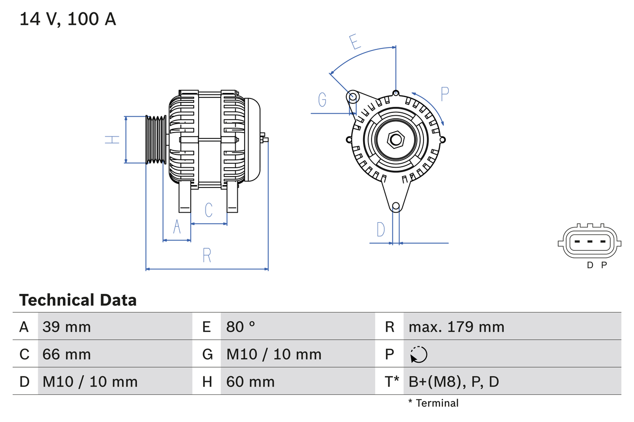 BOSCH Generator 0986083970 for MAZDA