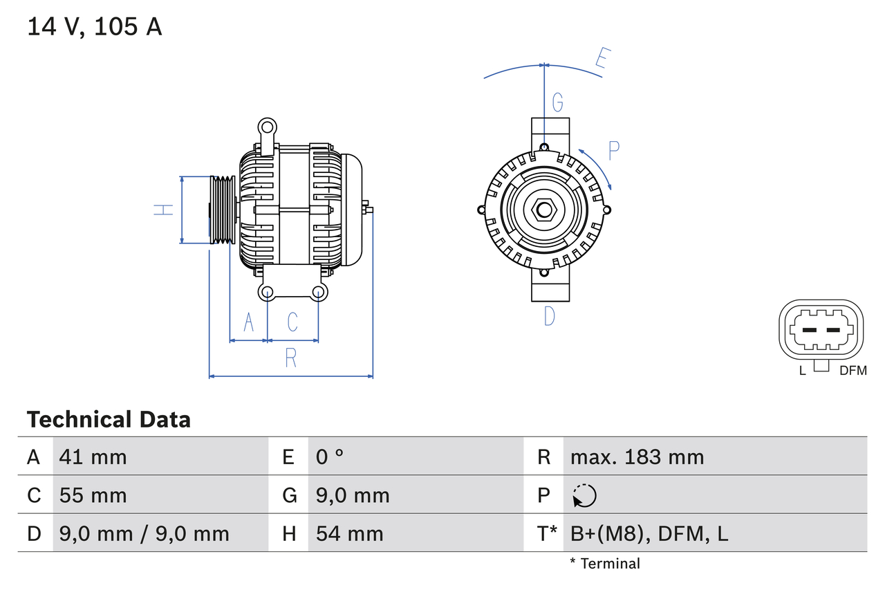 BOSCH Generator 0986084190 for OPEL VAUXHALL