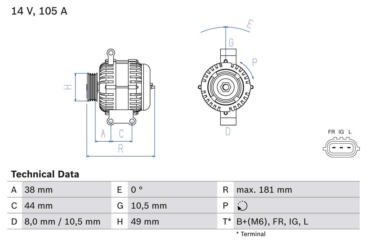 BOSCH Generator 0986084240 for BMW ROVER