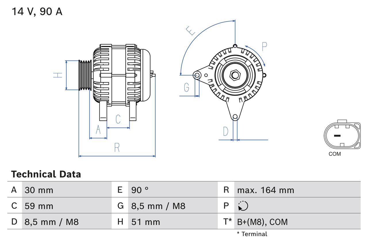 BOSCH Generator 0986084750 for VW