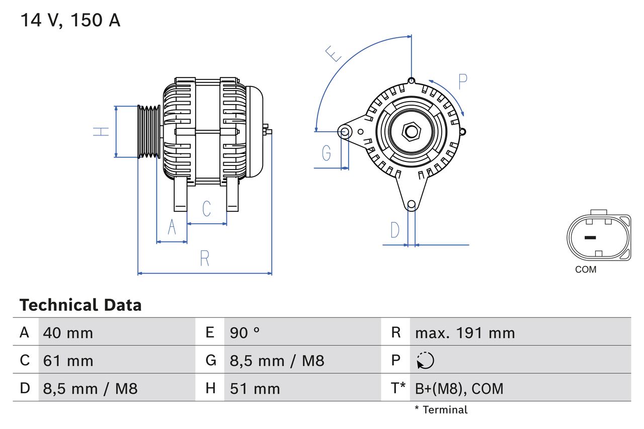 BOSCH Generator 0986085020 for VW