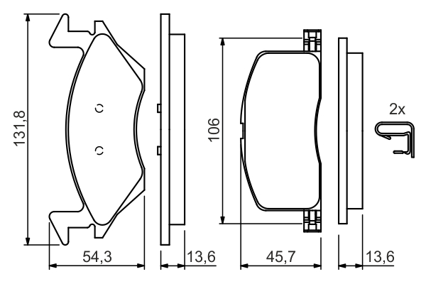 BOSCH Bremseklodser 0986424264 for TOYOTA LEXUS