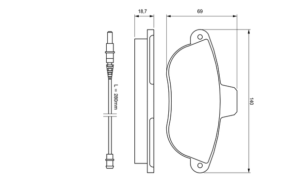 BOSCH Bremseklodser 0986424415 for PEUGEOT LANCIA