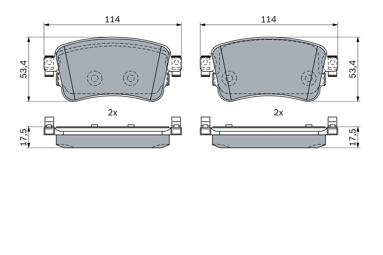 BOSCH Bremseklodser 0986424437 for FIAT VAUXHALL PEUGEOT TOYOTA