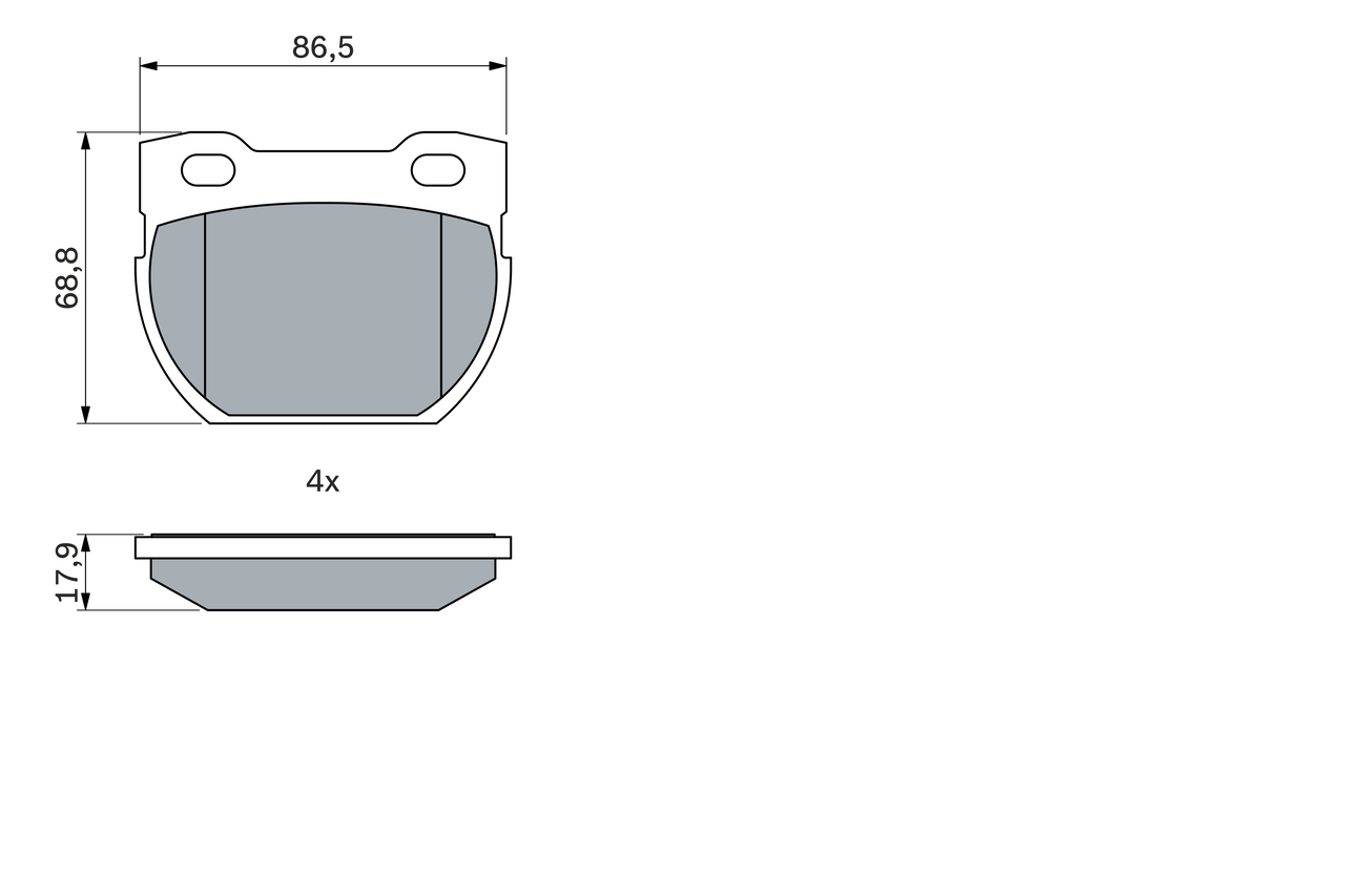 BOSCH Bremseklodser 0986424606 for ROVER