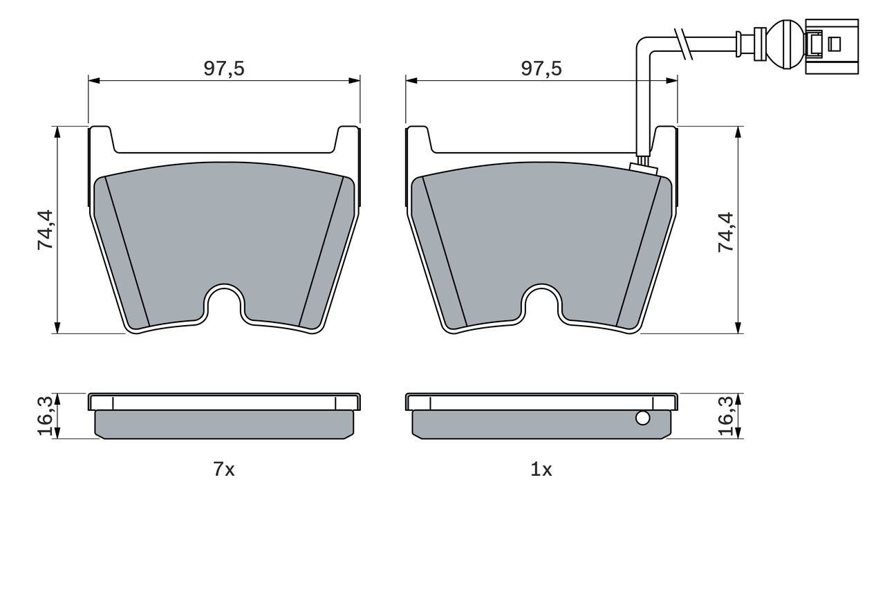 BOSCH Bremseklodser 0986424613 for VW AUDI