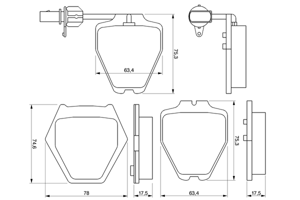 BOSCH Bremseklodser 0986424690 for VW