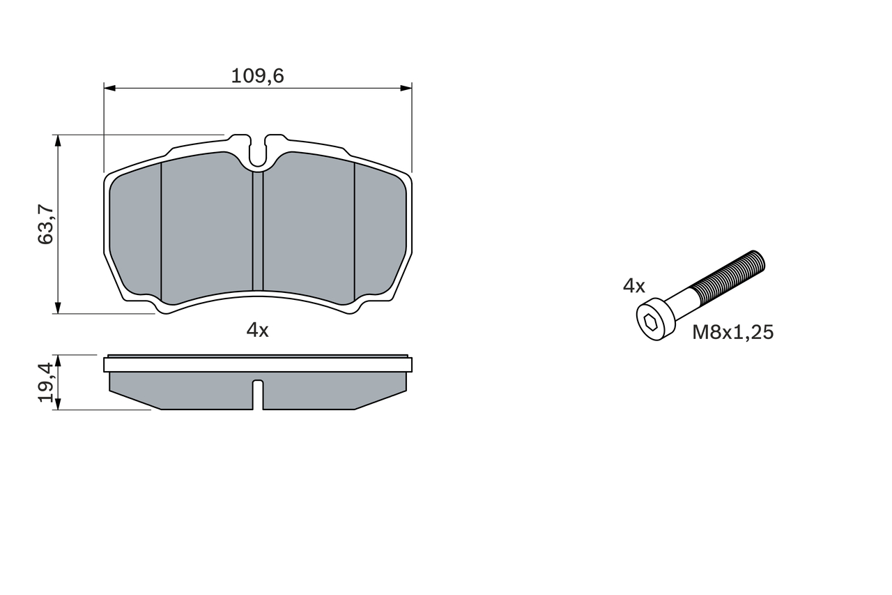 BOSCH Bremseklodser 0986424750 for FORD IVECO