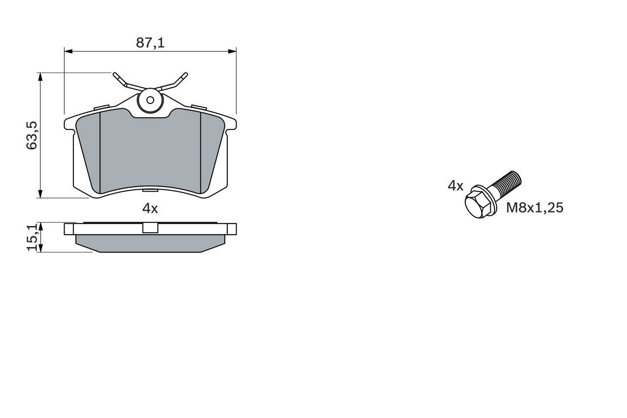 BOSCH Bremseklodser 0986424751 for PEUGEOT LANCIA VW FIAT RENAULT