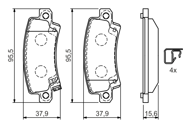 BOSCH Bremseklodser 0986424790 for TOYOTA LEXUS