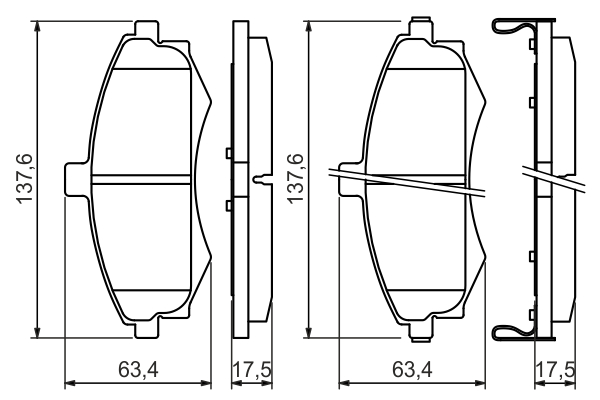 BOSCH Bremseklodser 0986424810 for HYUNDAI KIA