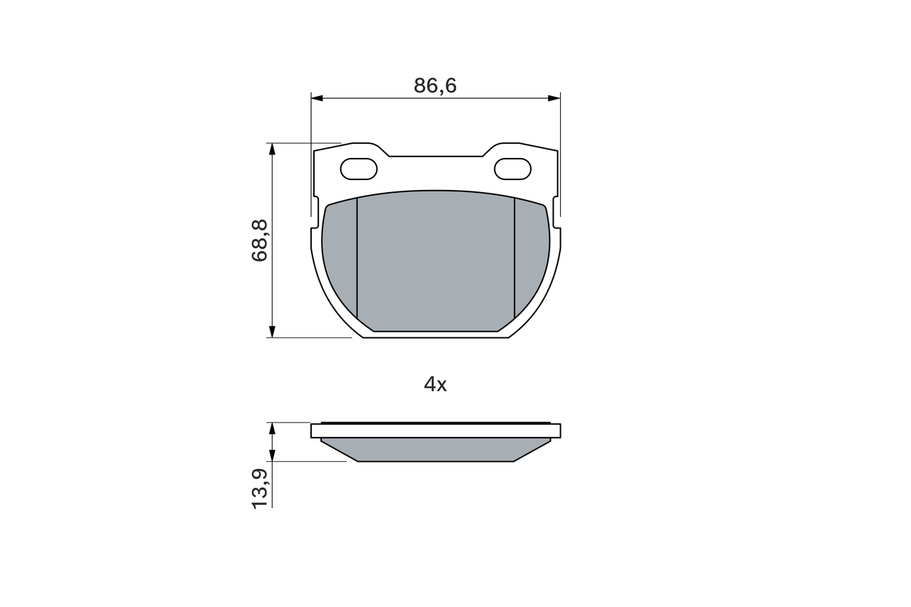 BOSCH Bremseklodser 0986424827 for LAND ROVER ROVER