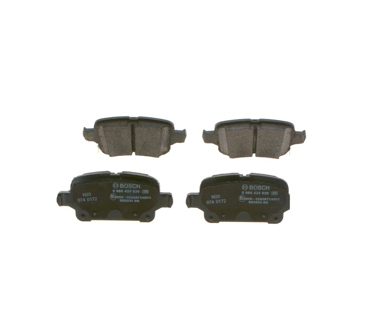 BOSCH Bremseklodser 0986424839 for BUICK VAUXHALL OPEL