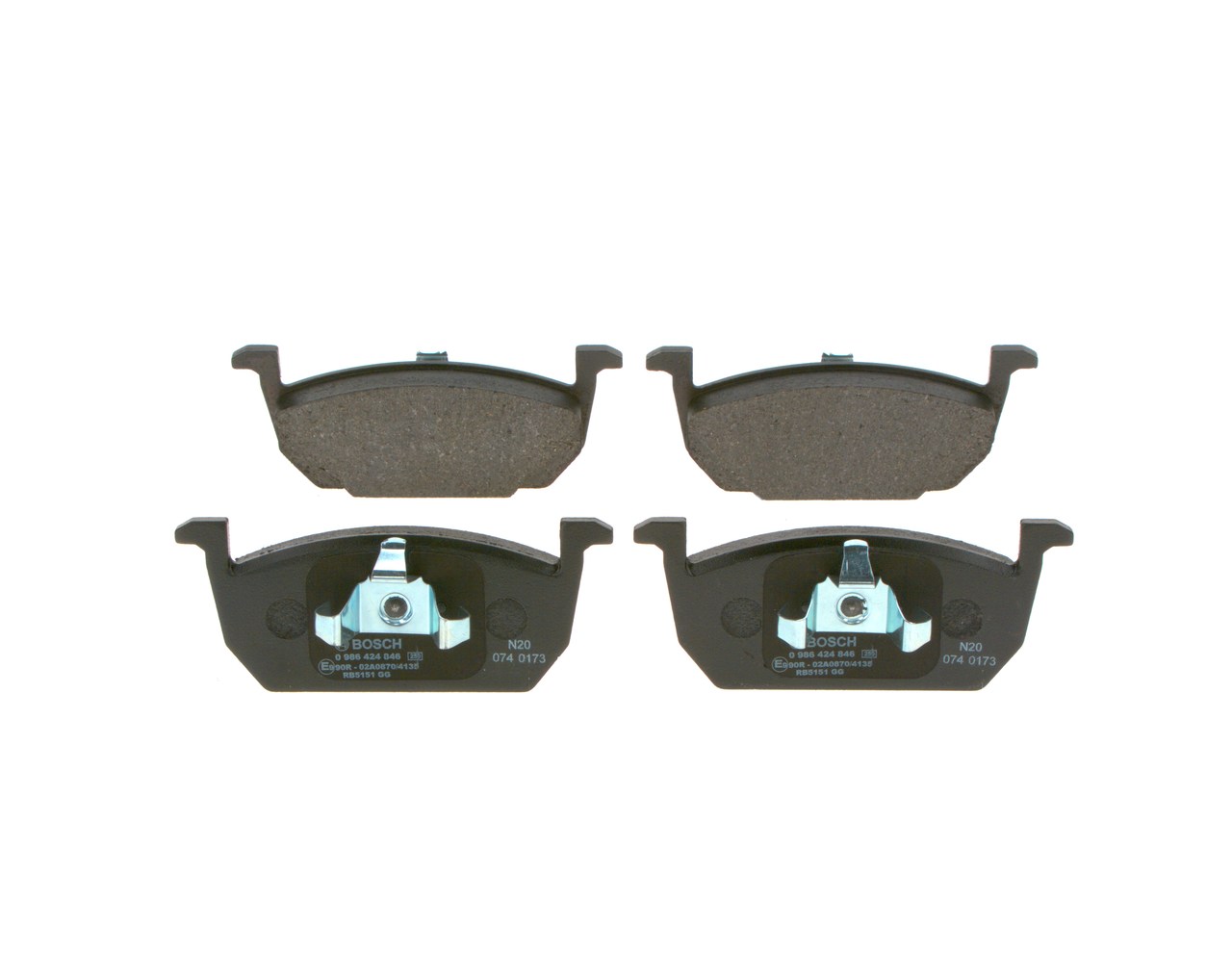 BOSCH Bremseklodser 0986424846 for VW