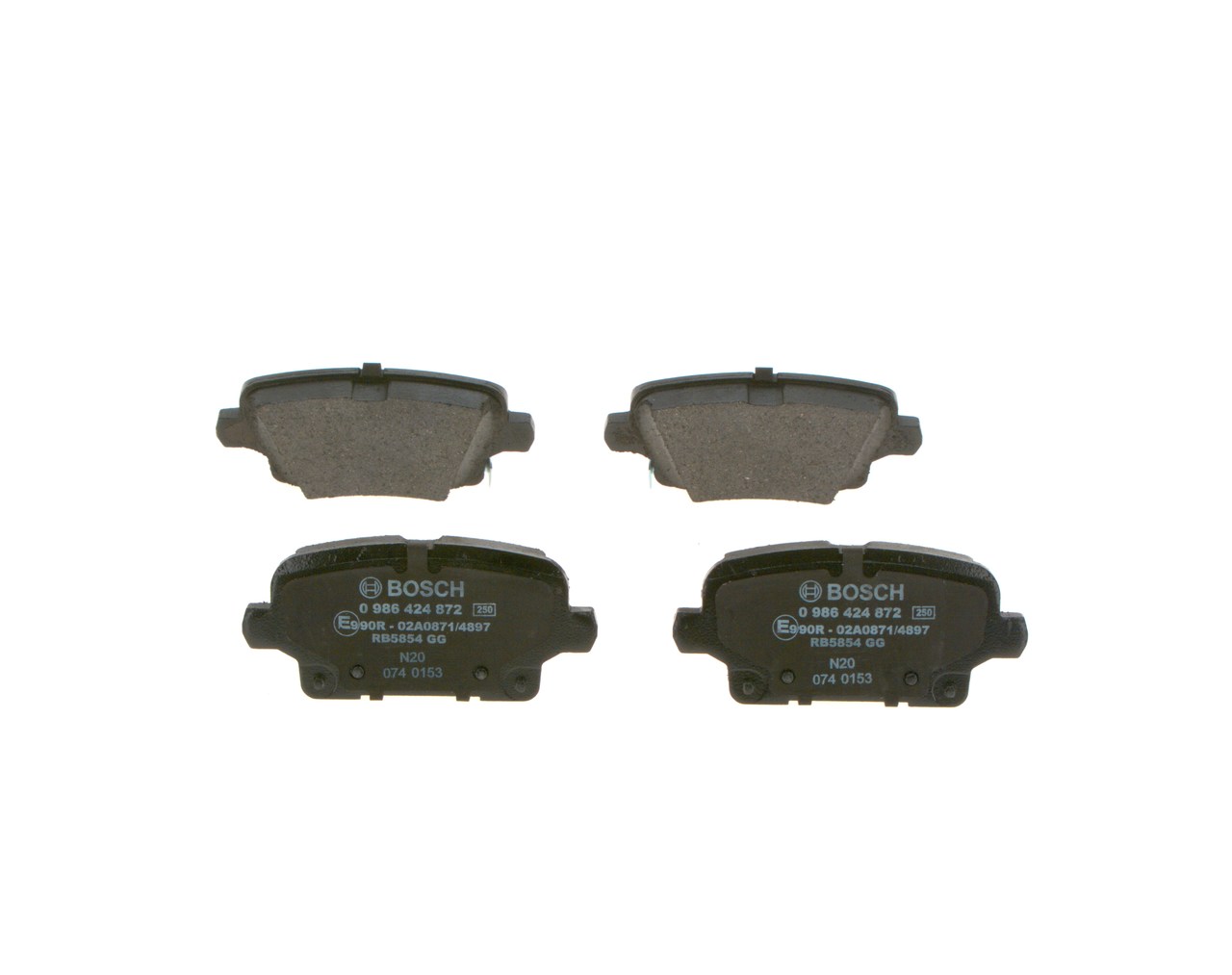 BOSCH Bremseklodser 0986424872 for VAUXHALL