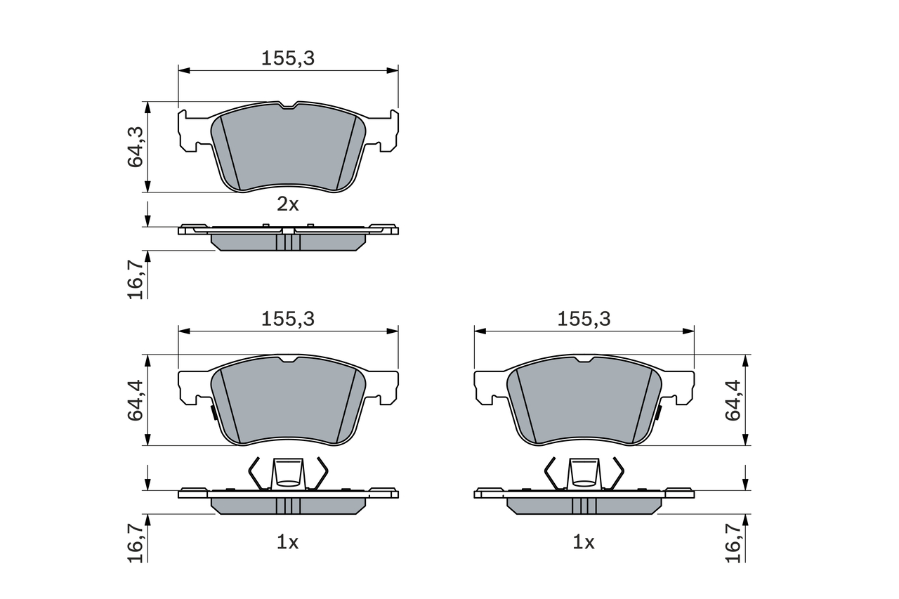 BOSCH Bremseklodser 0986424885 for FORD