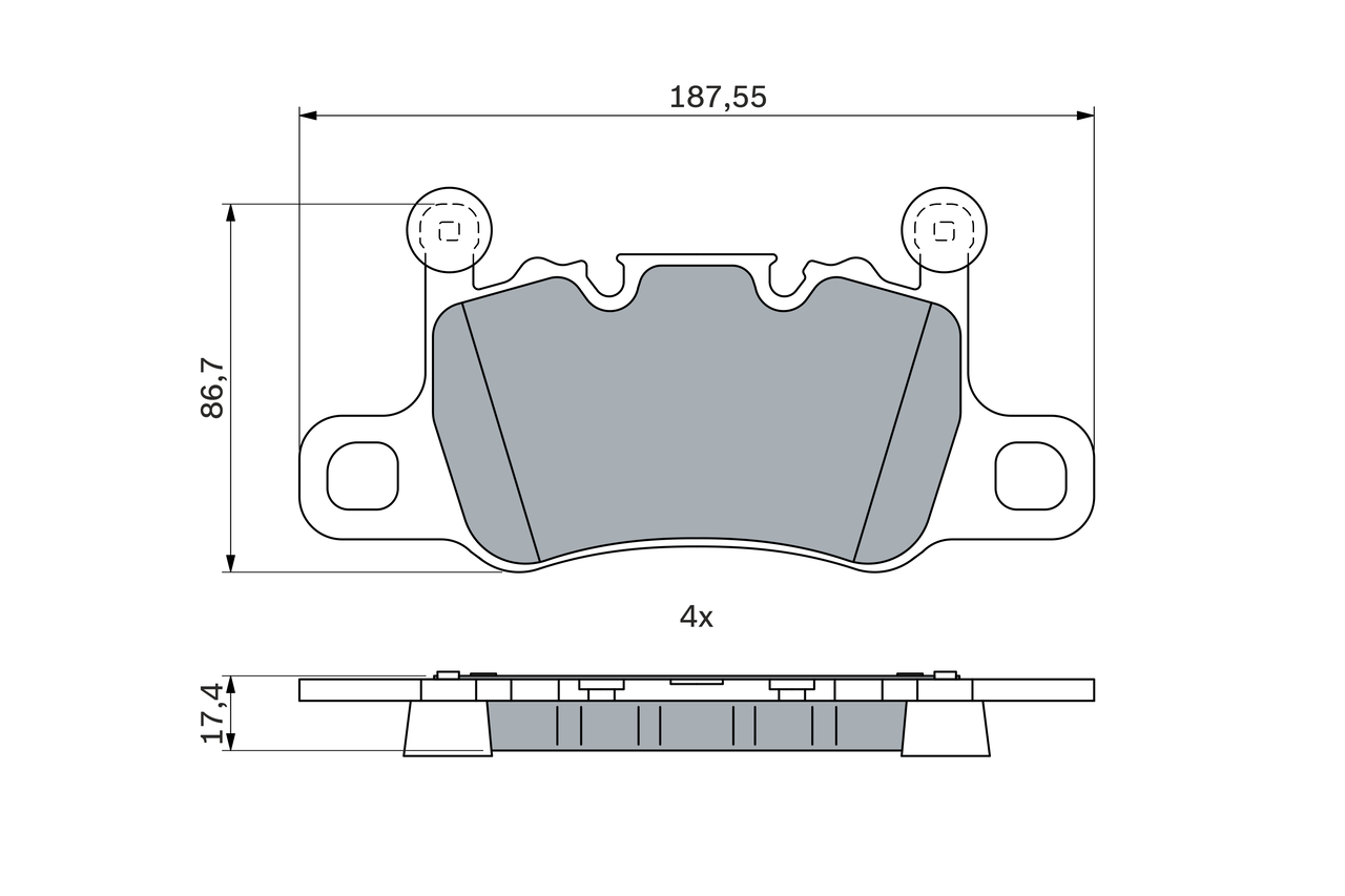 BOSCH Bremseklodser 0 986 424 926 for PORSCHE