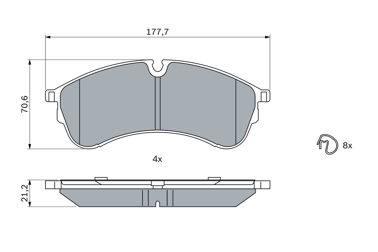 BOSCH Bremseklodser 0986424930 for VW MAN