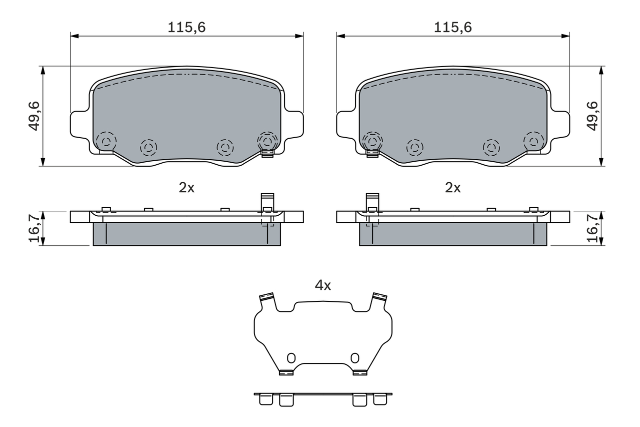BOSCH Bremseklodser 0986424961 for JEEP