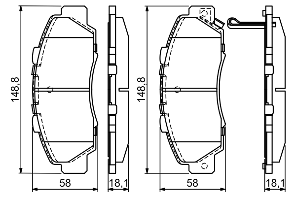 BOSCH Bremseklodser 0986461142 for HONDA ISUZU NISSAN ROVER