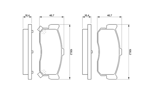 BOSCH Bremseklodser 0986461144 for NISSAN