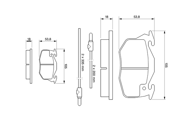 BOSCH Bremseklodser 0986461763 for PEUGEOT CITROËN RENAULT
