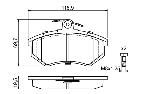 BOSCH Bremseklodser 0986466700 for VW AUDI