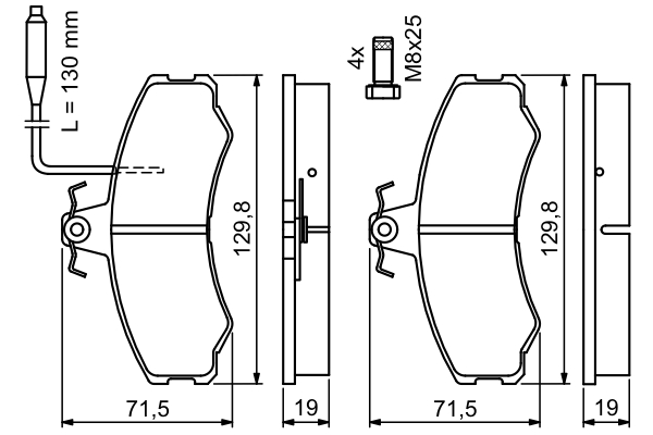BOSCH Bremseklodser 0986467411 for PEUGEOT TALBOT DAF LANCIA FIAT