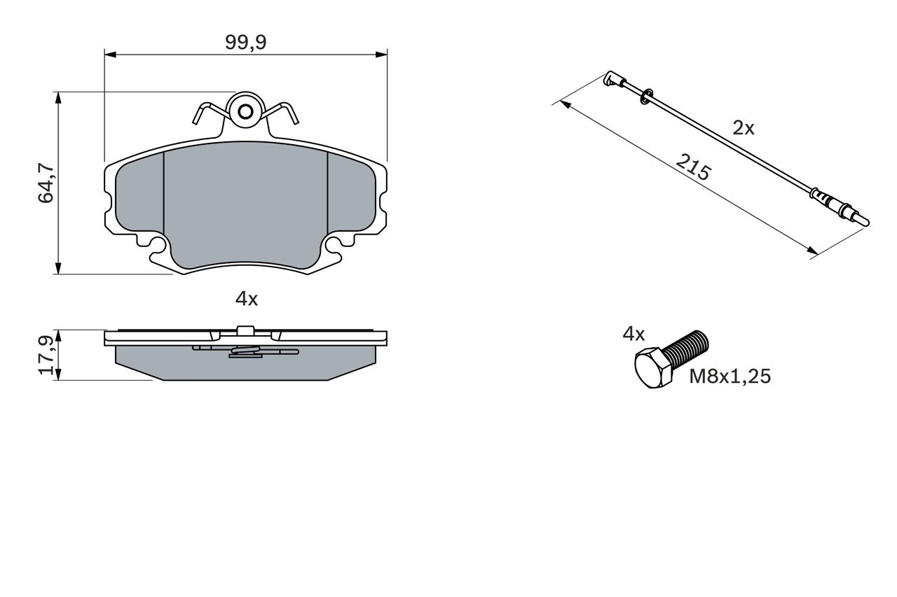 BOSCH Bremseklodser 0986467720 for PEUGEOT DACIA RENAULT