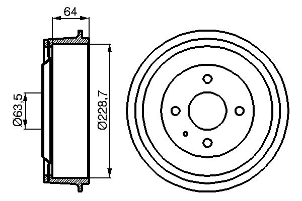 BOSCH Bremsetromle 0 986 477 012 bagaksel for FORD