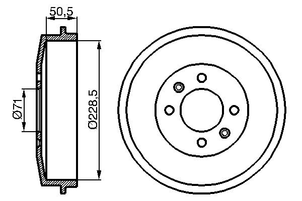 BOSCH Bremsetromle 0 986 477 060 bagaksel for PEUGEOT CITROËN