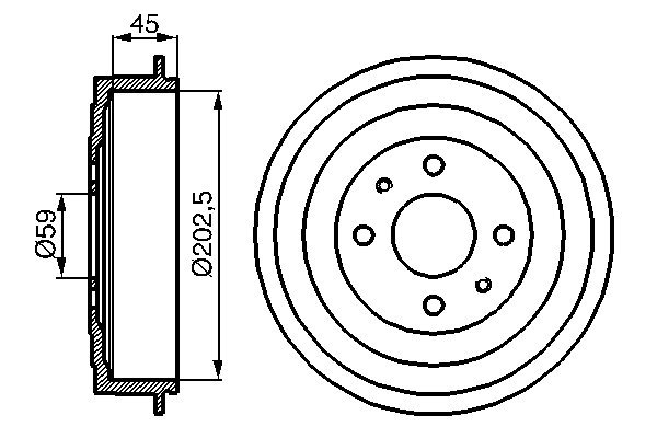BOSCH Bremsetromle 0 986 477 109 bagaksel for LANCIA FIAT