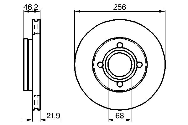 BOSCH Bremseskive 0986478018 ventileret 256mm 22mm for VW HONDA