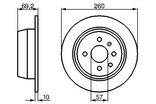 BOSCH Bremseskive 0986478086 fuld 260mm 10mm for OPEL VAUXHALL