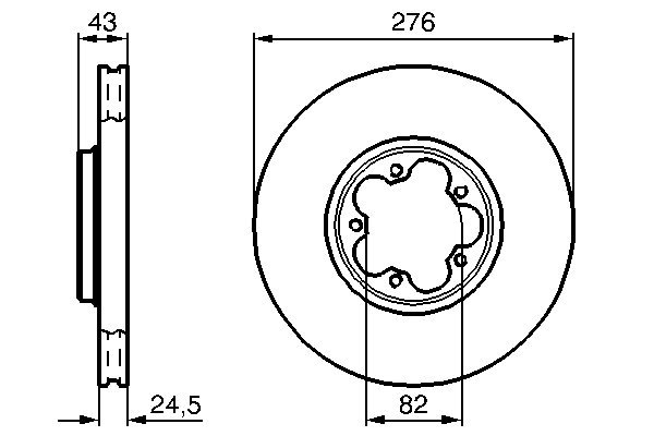 BOSCH Bremseskive 0986479b28 ventileret 276mm 24mm for FORD