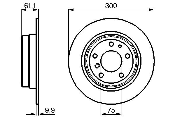 BOSCH Bremseskive 0986478321 fuld 300mm 10mm for BMW