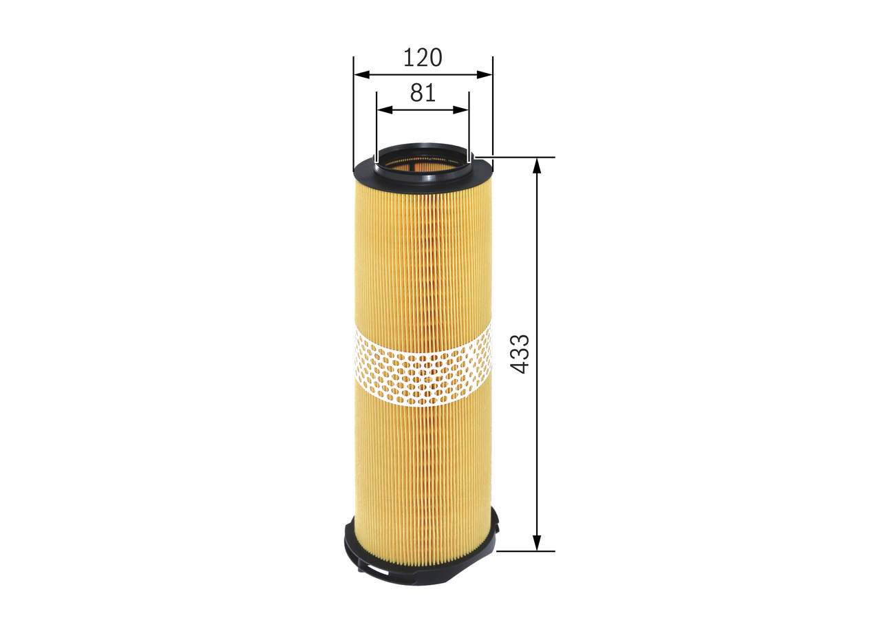 BOSCH Luftfilter f026400205 Filterindsats outer_diameter_mm_497|Yderdiameter [mm]|118 diameter_1_mm_341|Diameter 1 [mm]|80 height_mm_209|Højde [mm]|43