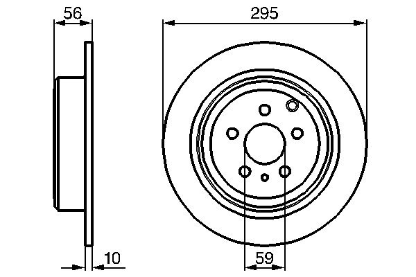 BOSCH Bremseskive 0986478435 fuld 295mm 10mm for PEUGEOT LANCIA