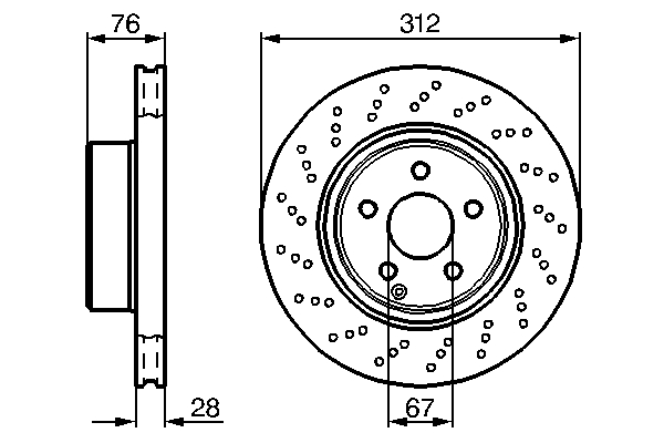 BOSCH Bremseskive 0986478471 ventileret 312mm 28mm for MERCEDES-BENZ