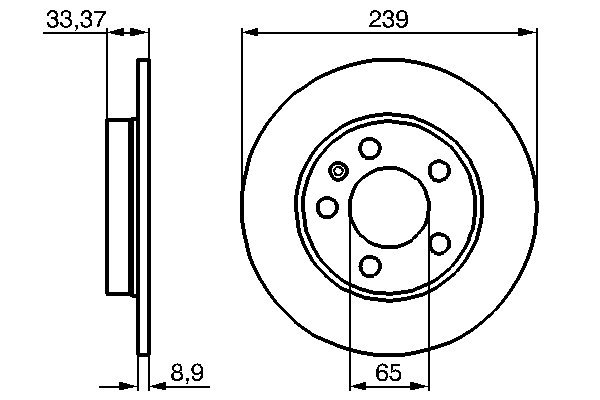 BOSCH Bremseskive 0986478481 fuld 239mm 9mm for VW