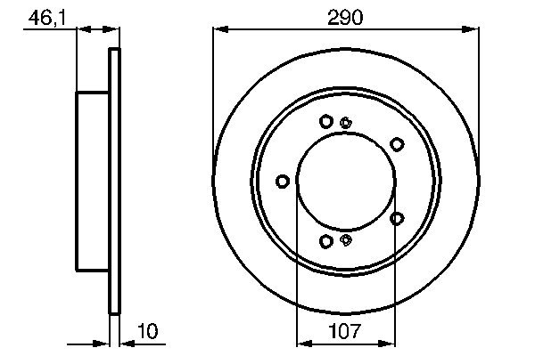 BOSCH Bremseskive 0986478539 fuld 290mm 10mm for OPEL SUZUKI