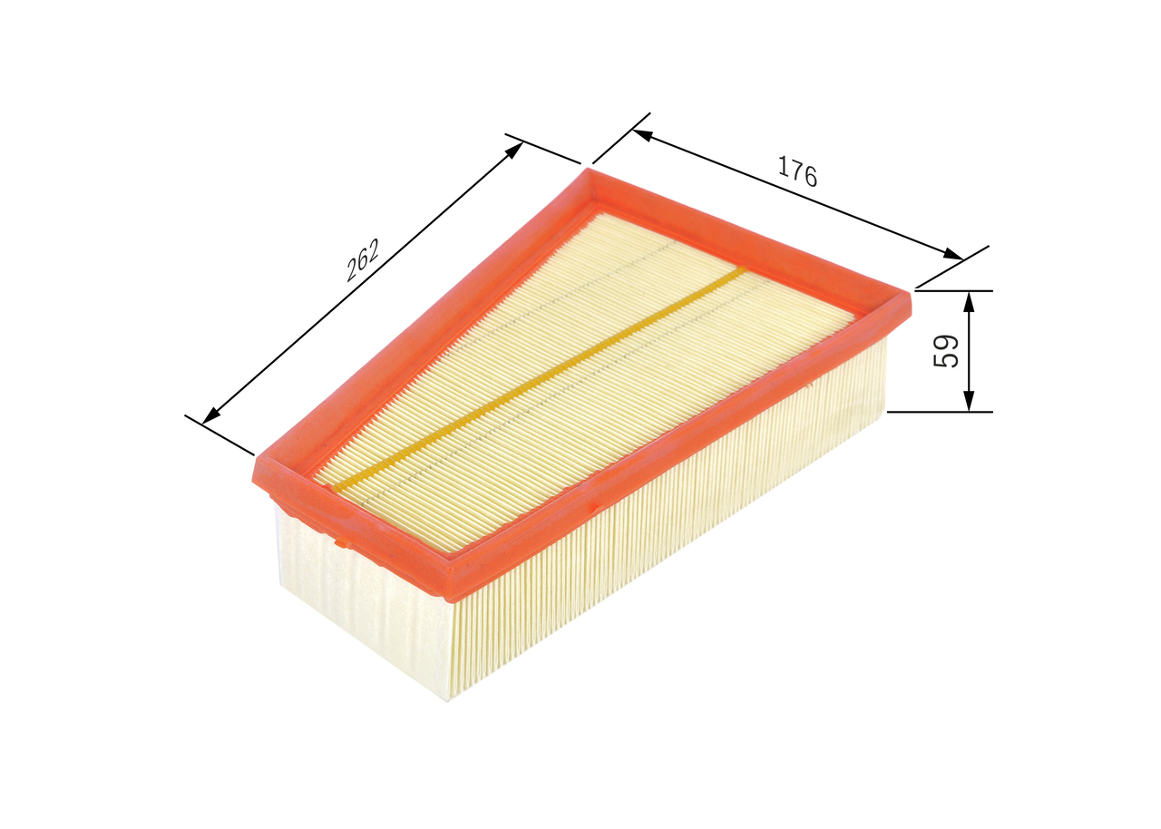 BOSCH Luftfilter f026400380 Filterindsats length_mm_203|Længde [mm]|262 width_mm_206|Bredde [mm]|177 height_mm_209|Højde [mm]|58 quantity_563|Mængde|1
