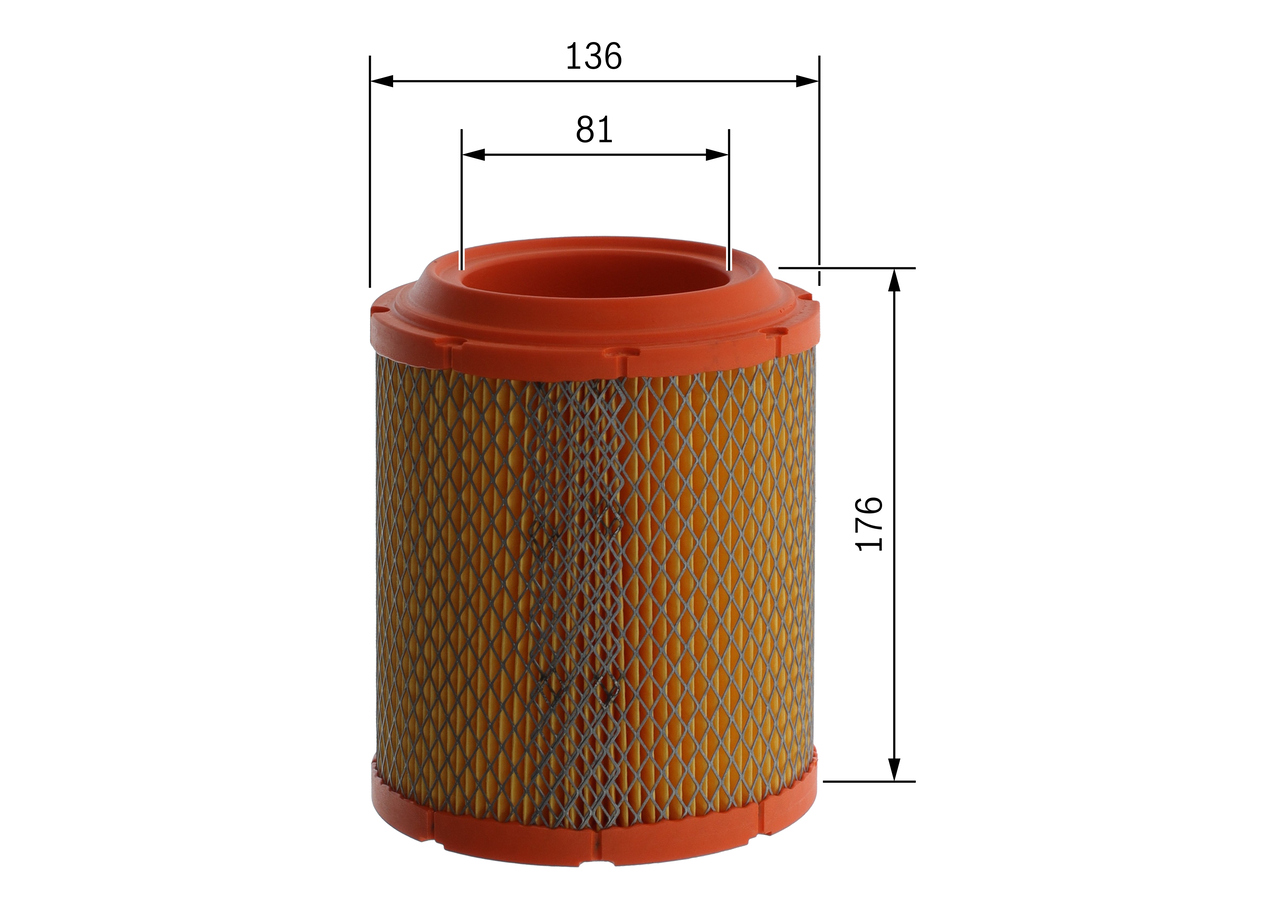 BOSCH Luftfilter f026400413 Filterindsats outer_diameter_mm_497|Yderdiameter [mm]|136 diameter_1_mm_341|Diameter 1 [mm]|81 width_mm_206|Bredde [mm]|13