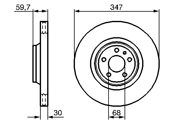 BOSCH Bremseskive 0986479260 ventileret 347mm 30mm for VW AUDI